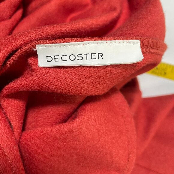 Decoster‎ Shift Dress Womens Small Red Tie Neck 3/4 Sleeve Artsy A-Line - Picture 11 of 14